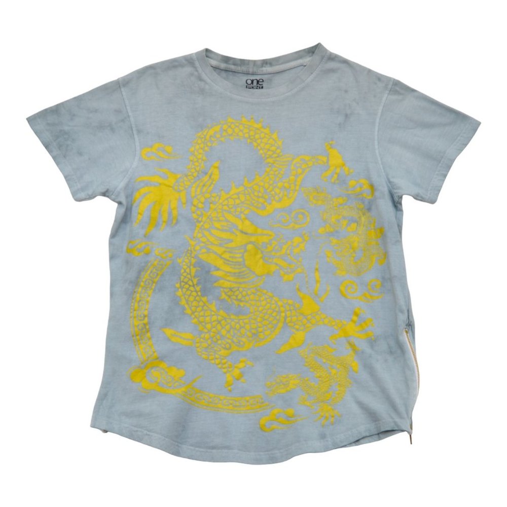 One Point One Paint Splash T-Shirt Size Small‎ Multicolor Zip